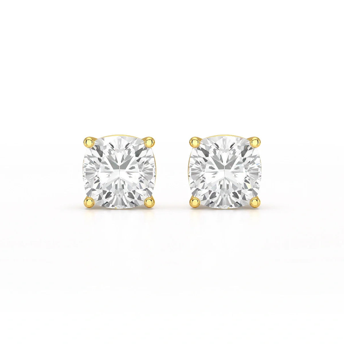 1 CT Cushion Lab Diamond Stud Earrings
