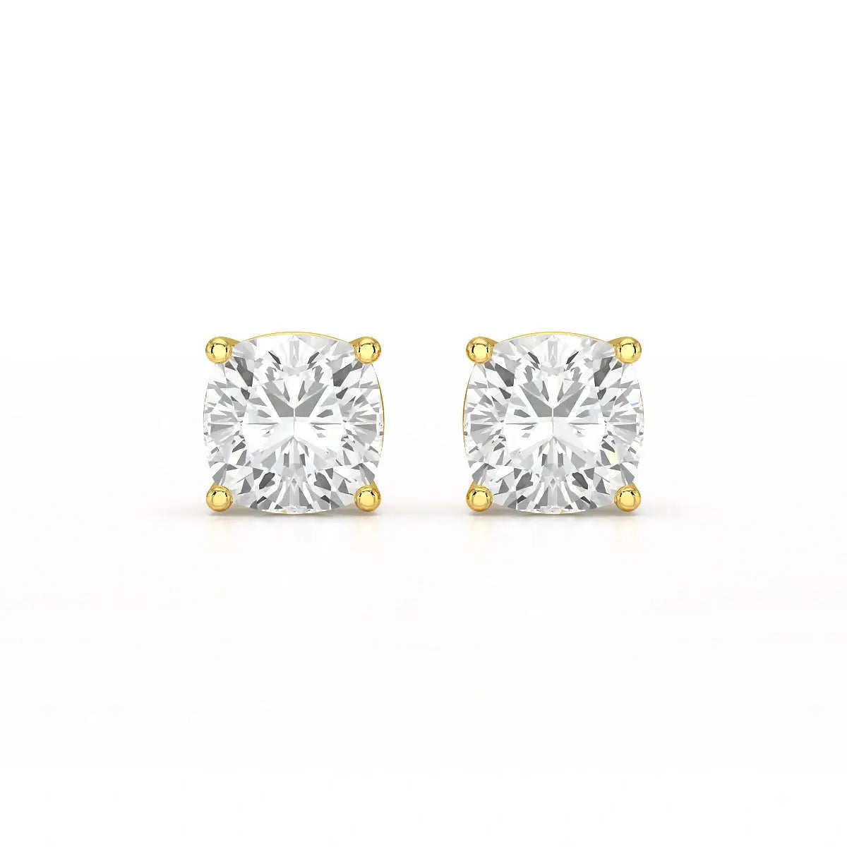 1 CT Cushion Lab Diamond Stud Earrings