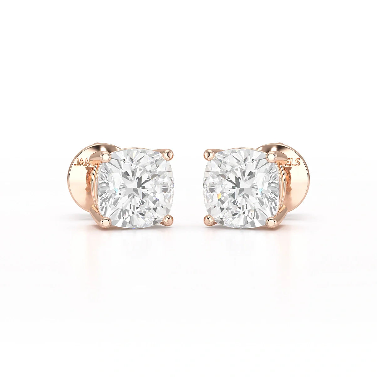 1 CT Cushion Lab Diamond Stud Earrings