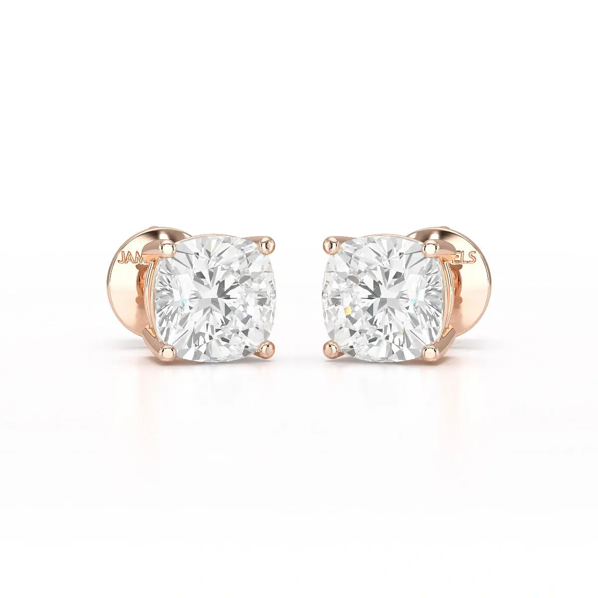 1 CT Cushion Lab Diamond Stud Earrings