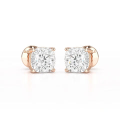 1 CT Cushion Lab Diamond Stud Earrings