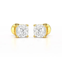 1 CT Cushion Lab Diamond Stud Earrings