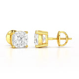 1 CT Cushion Lab Diamond Stud Earrings