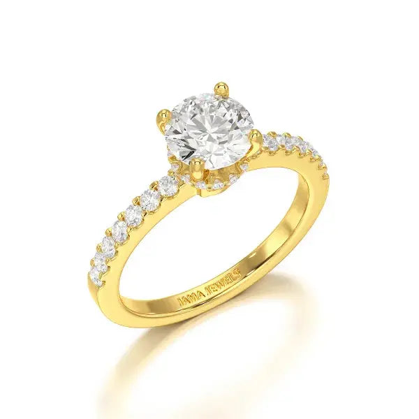 1.36 CT Round Cut Lab Grown Diamond Ring Jama Jewels