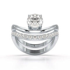 Curved Round Cut 1.3 CT Lab Diamond Ring