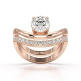 Curved Round Cut 1.3 CT Lab Diamond Ring