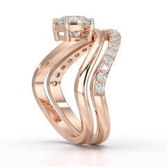 Curved Round Cut 1.3 CT Lab Diamond Ring Jama Jewels