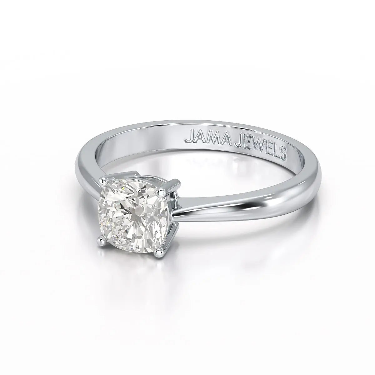 1 Ct Cushion Cut Lab Diamond Solitaire Ring