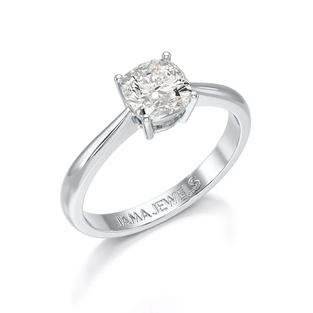 1 Ct Cushion Cut Lab Diamond Solitaire Ring