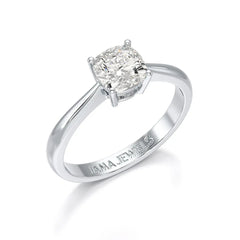 1 Ct Cushion Cut Lab Diamond Solitaire Ring