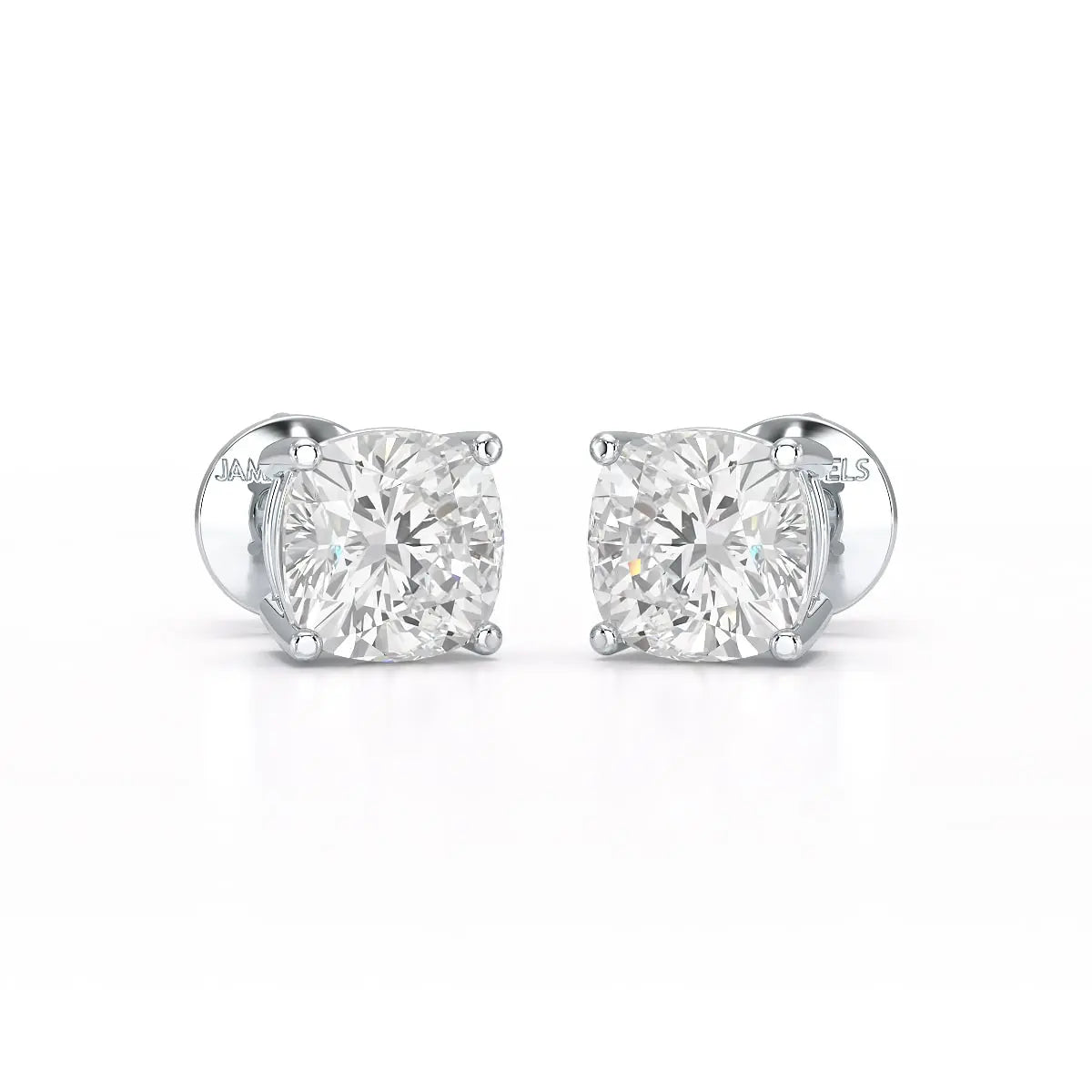 1 CT Cushion Lab Diamond Stud Earrings