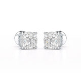 1 CT Cushion Lab Diamond Stud Earrings