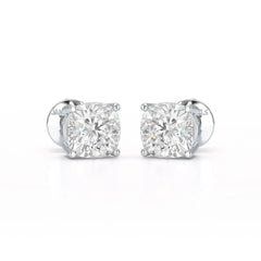 1 CT Cushion Lab Diamond Stud Earrings