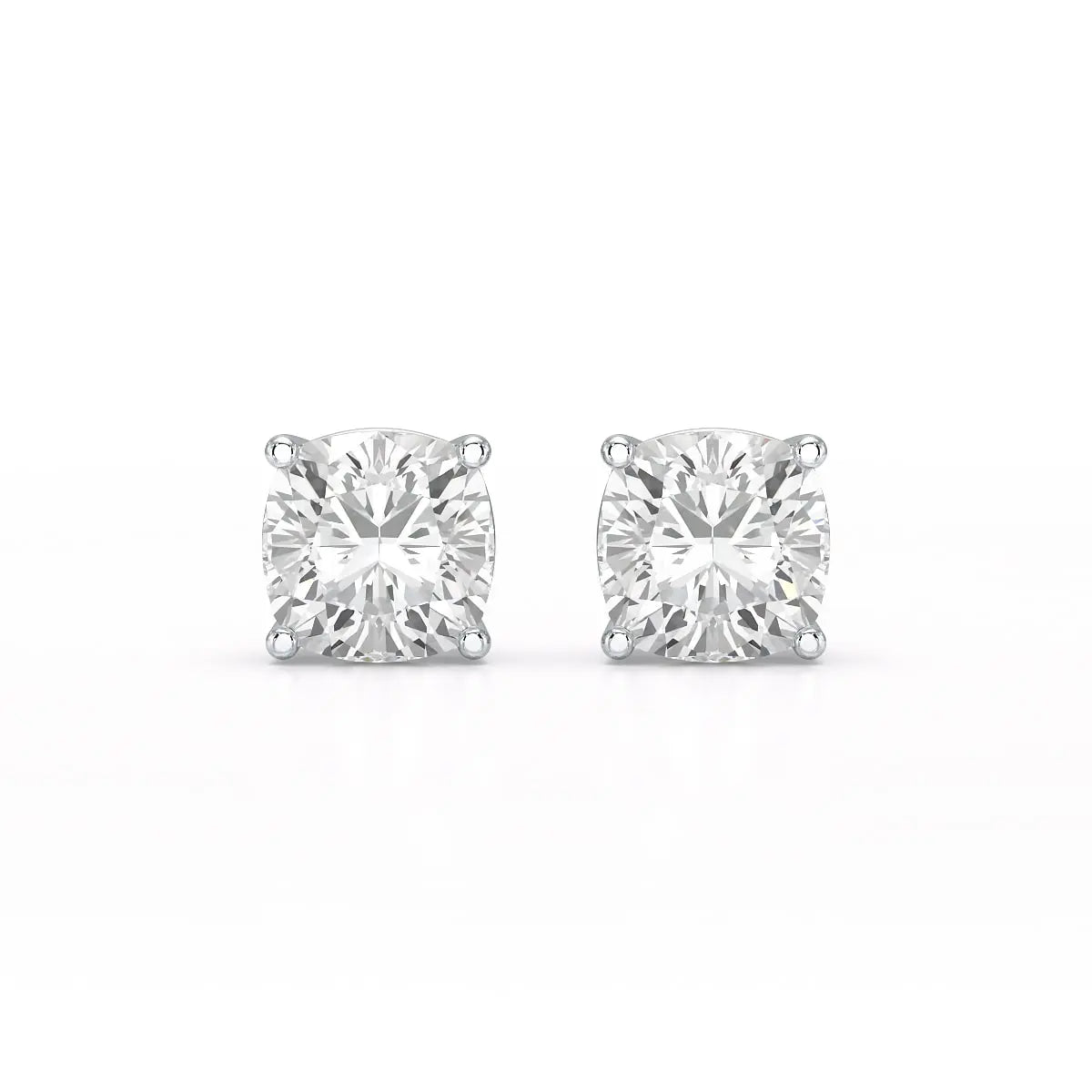 1 CT Cushion Lab Diamond Stud Earrings