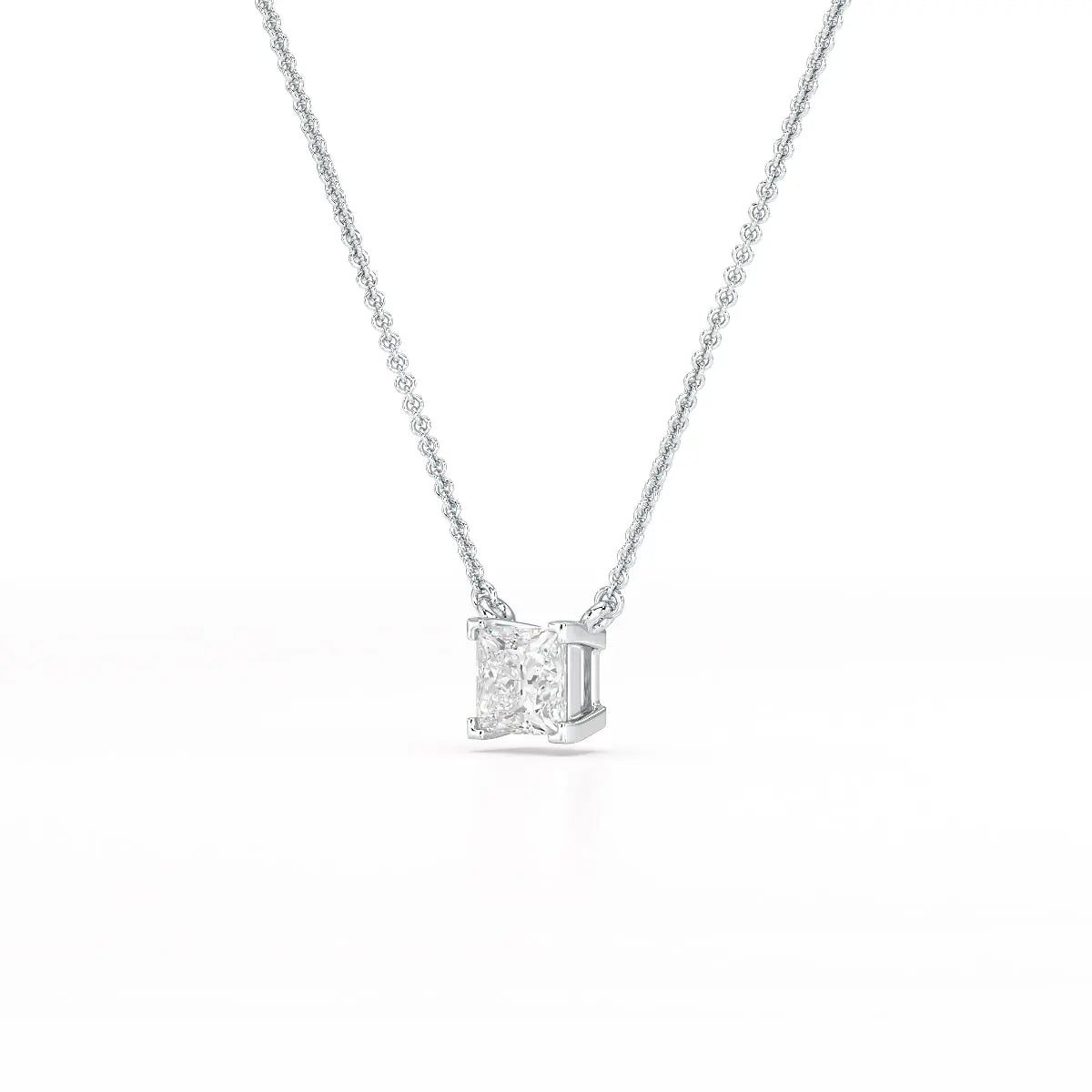 1 CT Lab Grown Diamond Princess Pendant