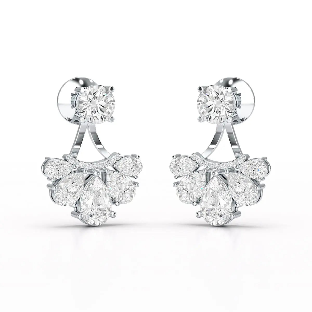 4.6 CT Lab Diamond Pear Cut Drop Earring