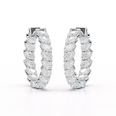 4.9 CT Pear Cut Lab Diamond Hoop Earrings Jama Jewels