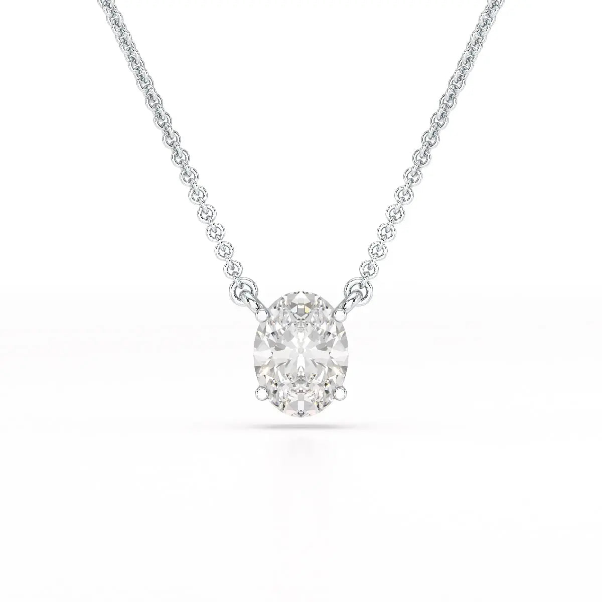 1 CT Oval Lab Grown Diamond Solitaire Pendant