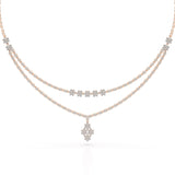 Lab Diamond 2.9 CT Two Layered Necklace