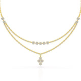 Lab Diamond 2.9 CT Two Layered Necklace
