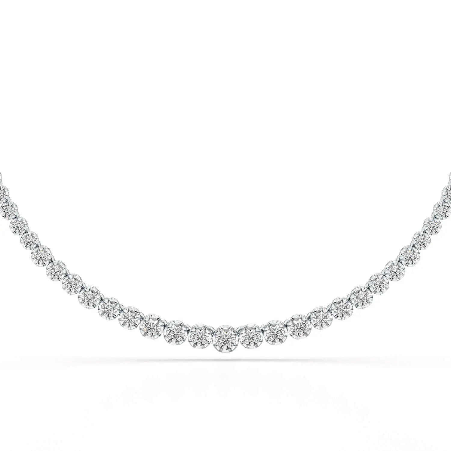 7.6 Carat Lab Diamond Round Riviere Necklace