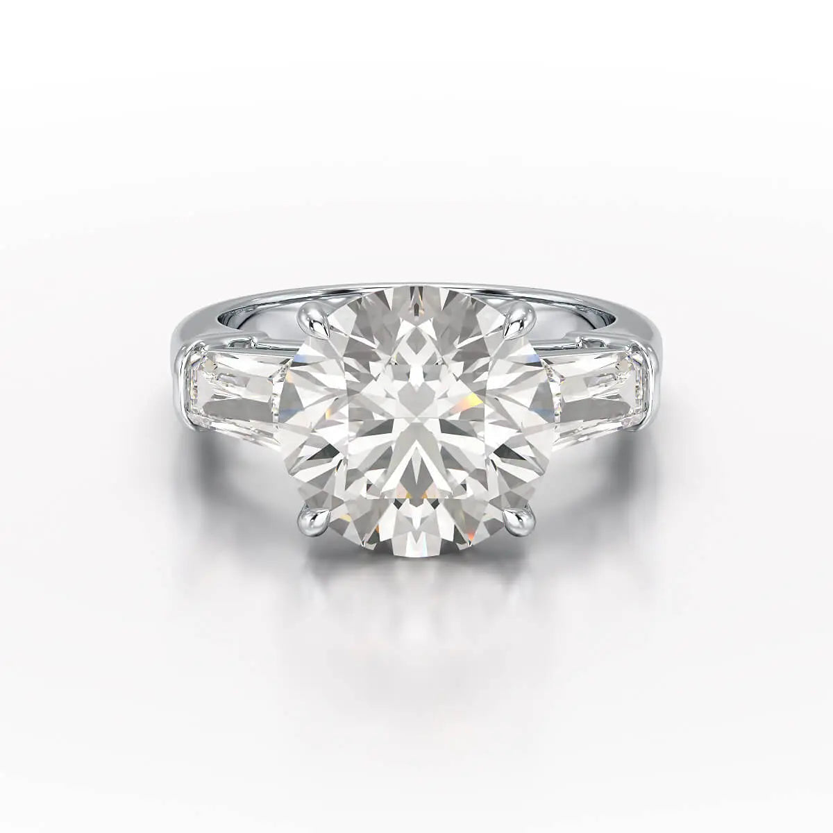 6.56 CT Three Stone Lab Diamond Ring - Jama Jewels