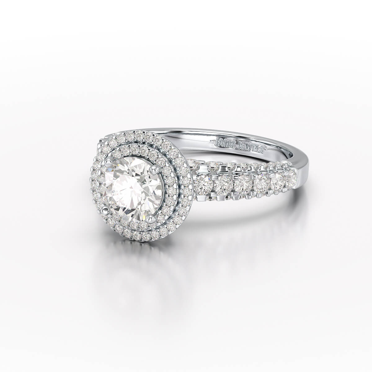 White Gold 2.3 CT Lab Diamond Engagement Ring - Jama Jewels