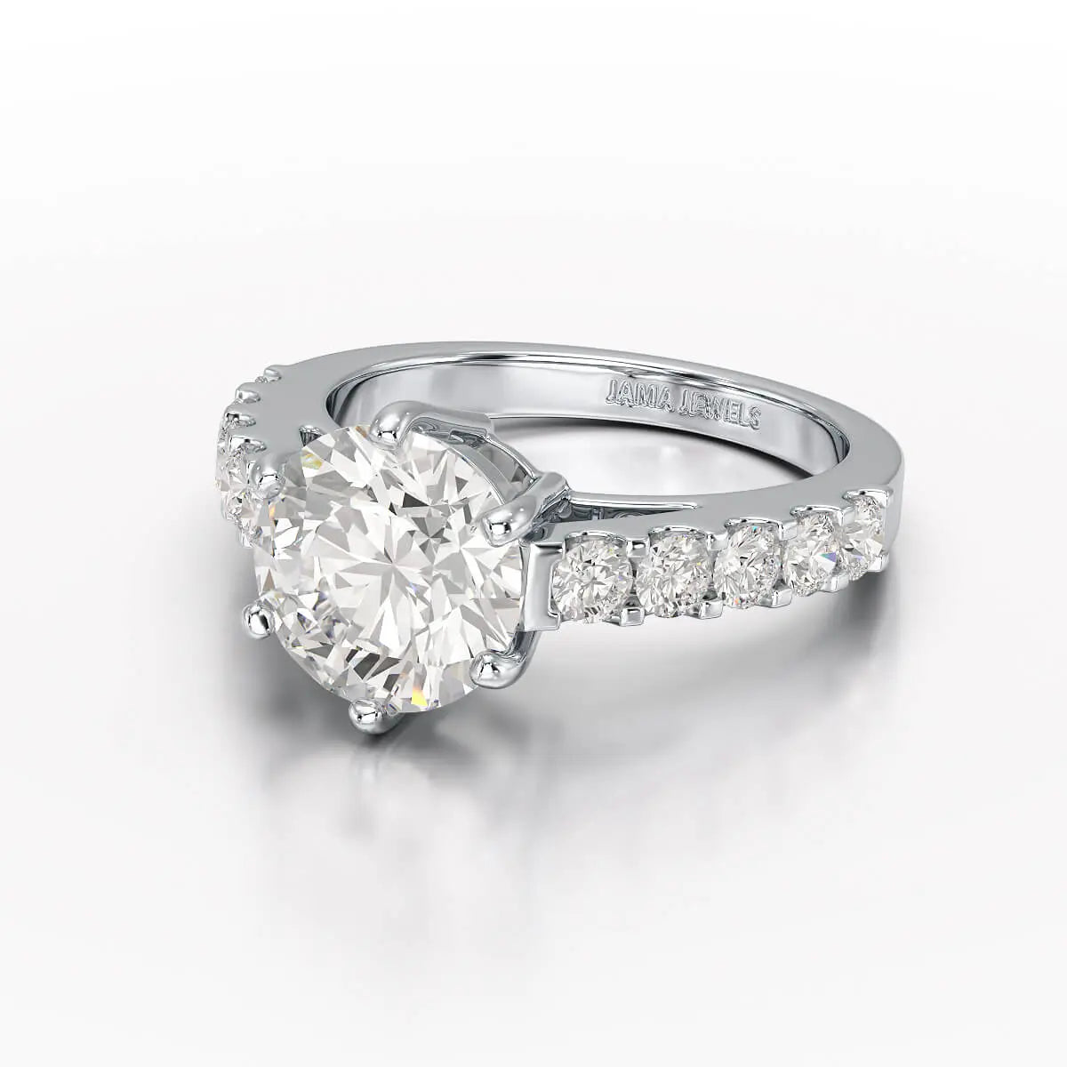 Lab Diamond 3.74 CT Round Cut Wedding Ring - Jama Jewels