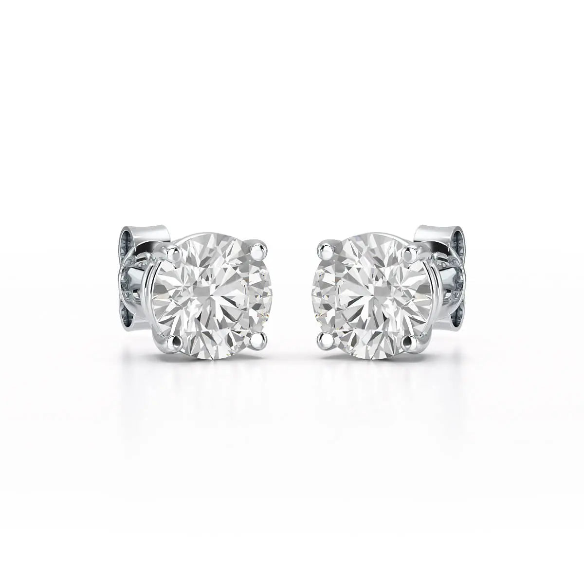 4.09 CT Lab Diamond White Gold Stud Earrings