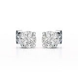 4.09 CT Lab Diamond White Gold Stud Earrings