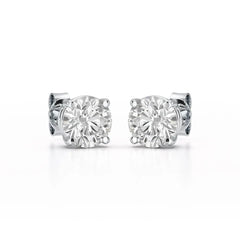 4.09 CT Lab Diamond White Gold Stud Earrings