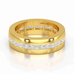 3 CT Princess Shape Lab Diamond Men's Ring Jama Jewels