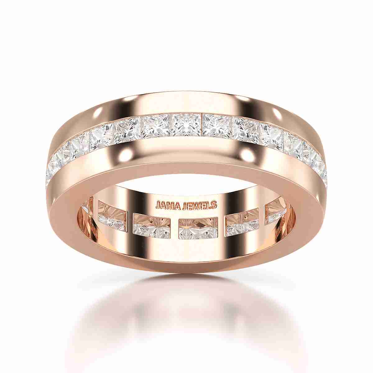 3 CT Princess Shape Lab Diamond Men's Ring Jama Jewels