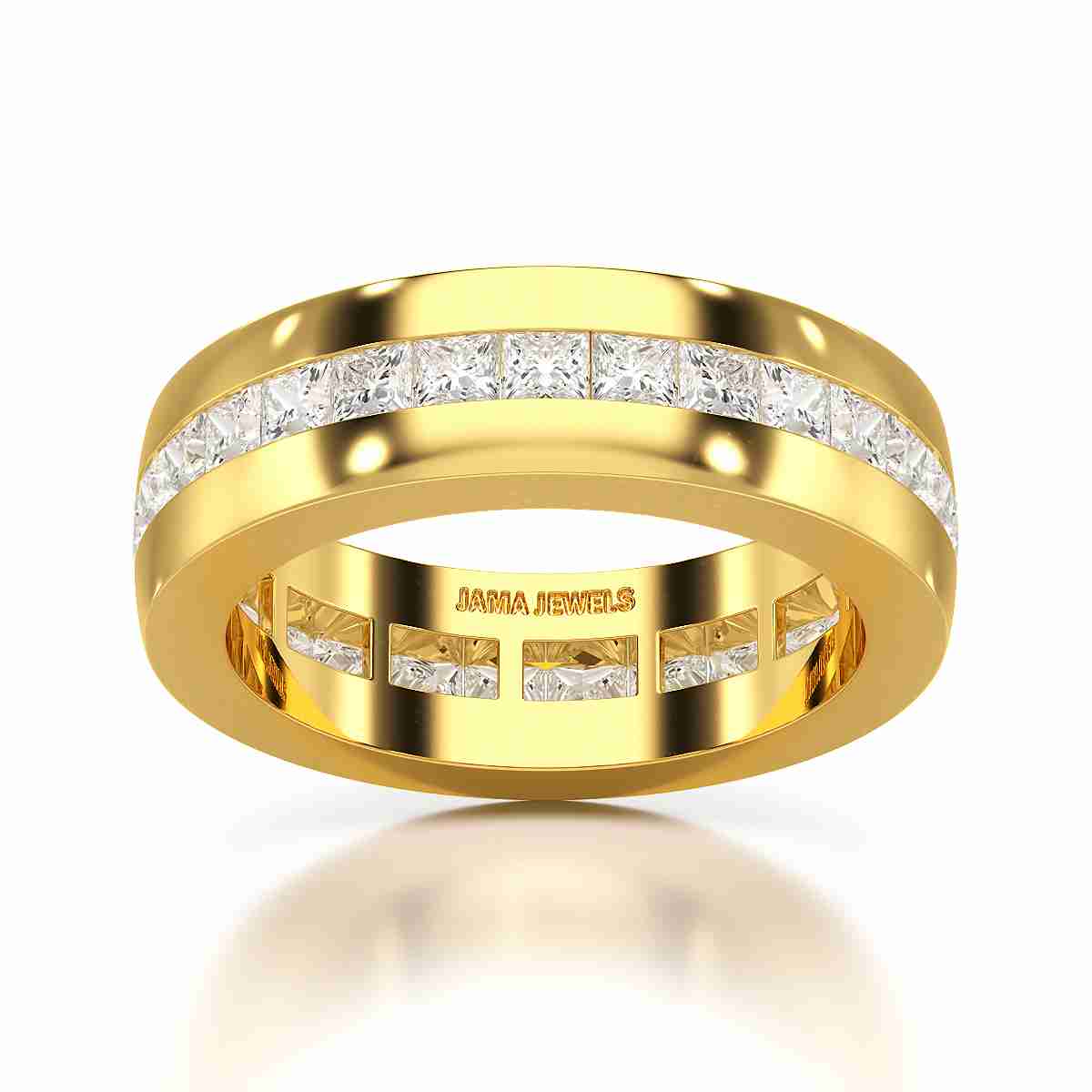 3 CT Princess Shape Lab Diamond Men's Ring Jama Jewels