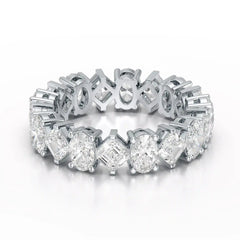 4.50 CT Asscher & Oval Cut Diamond Eternity Ring Jama Jewels