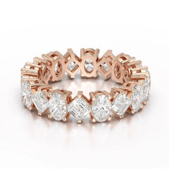 4.50 CT Asscher & Oval Cut Diamond Eternity Ring Jama Jewels