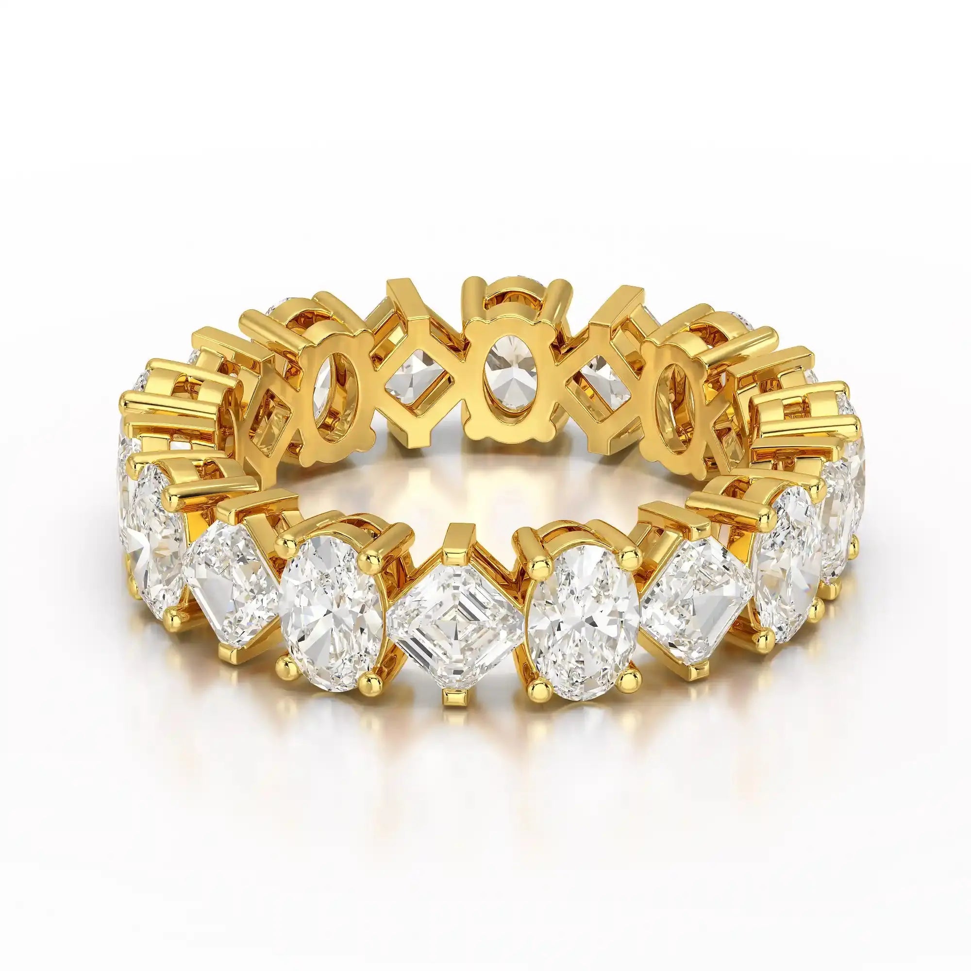 4.50 CT Asscher & Oval Cut Diamond Eternity Ring Jama Jewels