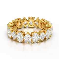 4.50 CT Asscher & Oval Cut Diamond Eternity Ring Jama Jewels