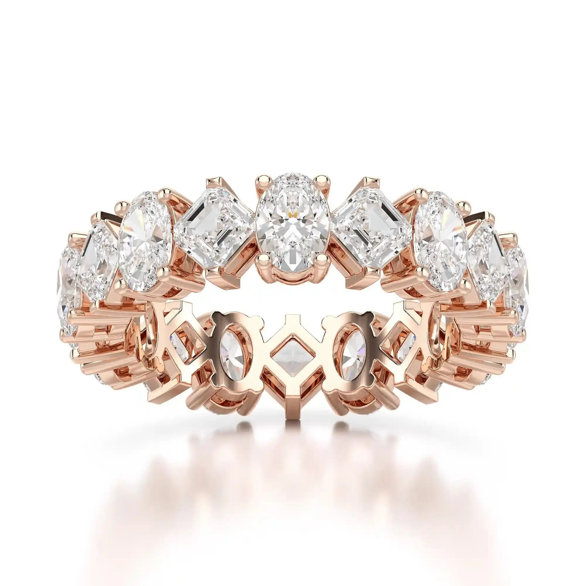4.50 CT Asscher & Oval Cut Diamond Eternity Ring Jama Jewels