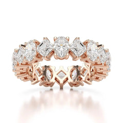 4.50 CT Asscher & Oval Cut Diamond Eternity Ring Jama Jewels