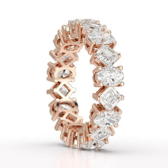 4.50 CT Asscher & Oval Cut Diamond Eternity Ring Jama Jewels