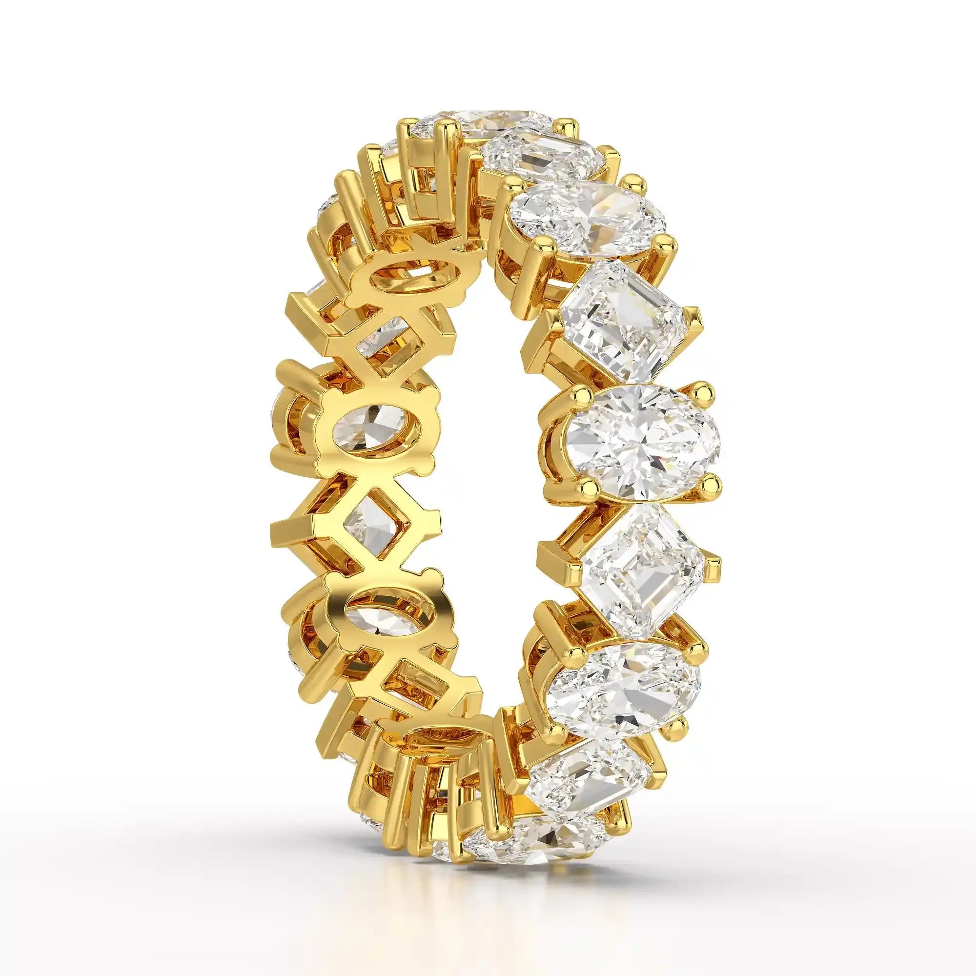 4.50 CT Asscher & Oval Cut Diamond Eternity Ring Jama Jewels