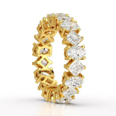 4.50 CT Asscher & Oval Cut Diamond Eternity Ring Jama Jewels