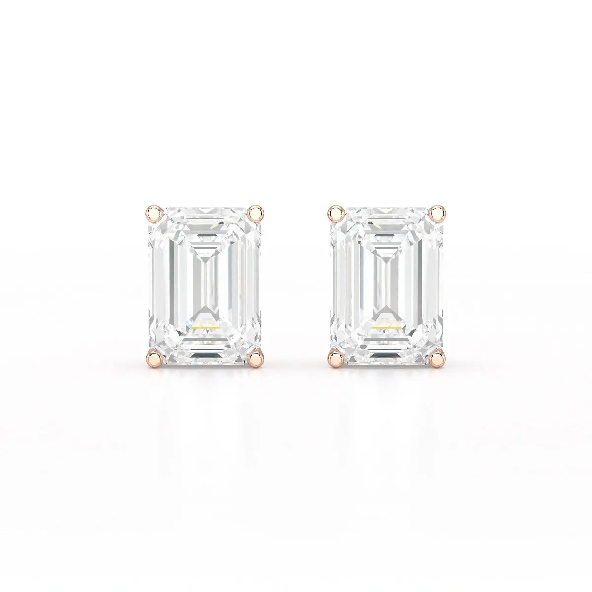 1 Ct Emerald Pair Solitaire Lab Diamond Earrings