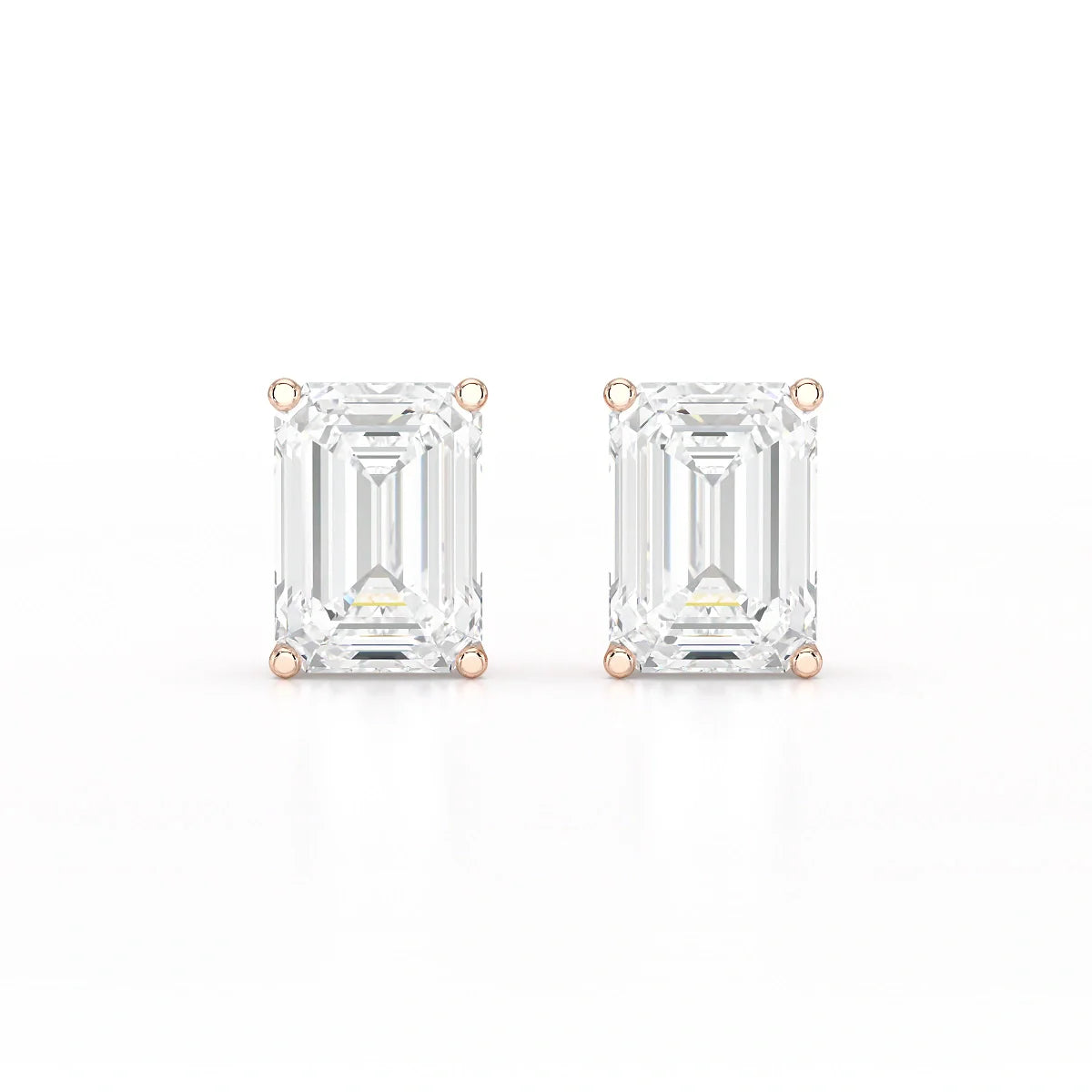 1 Ct Emerald Pair Solitaire Lab Diamond Earrings