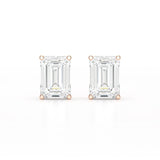 1 Ct Emerald Pair Solitaire Lab Diamond Earrings