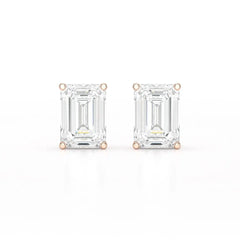 1 Ct Emerald Pair Solitaire Lab Diamond Earrings