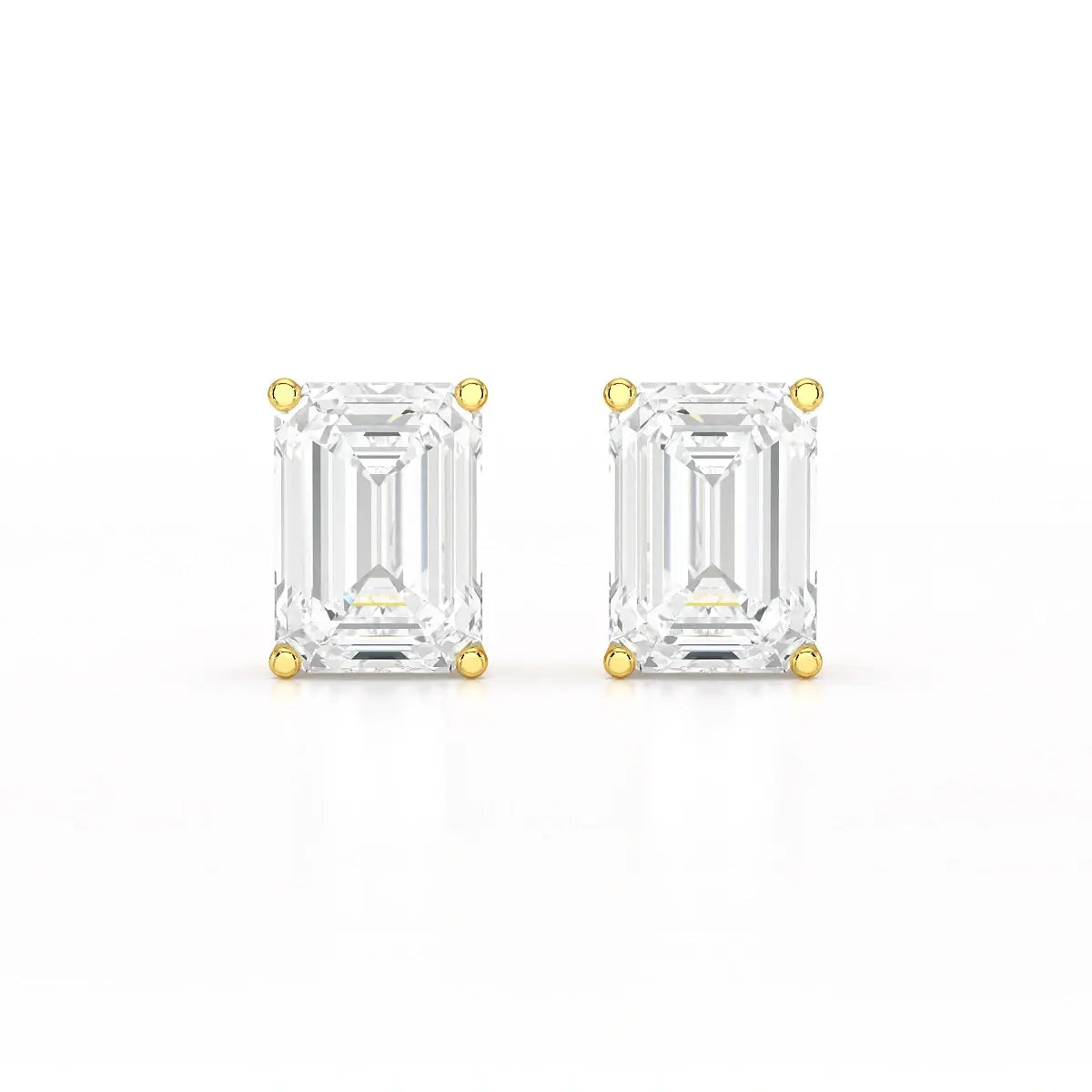 1 Ct Emerald Pair Solitaire Lab Diamond Earrings