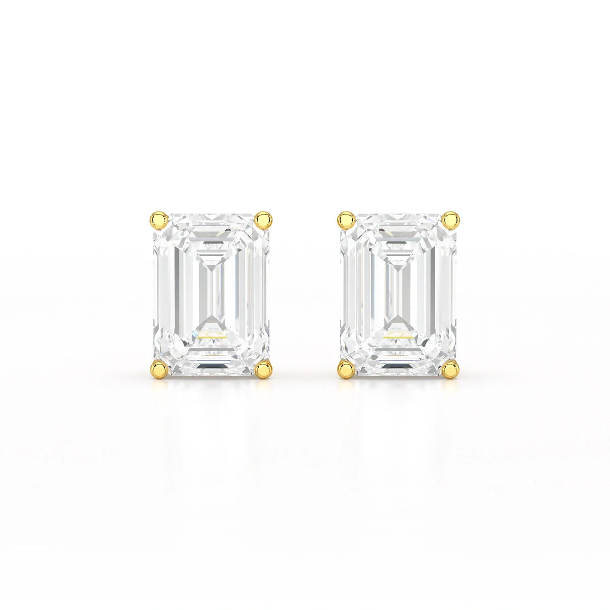 1 Ct Emerald Pair Solitaire Lab Diamond Earrings