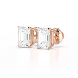 1 Ct Emerald Pair Solitaire Lab Diamond Earrings